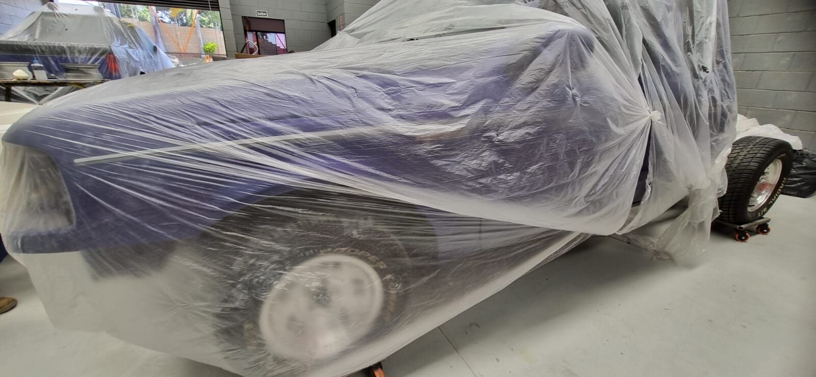Veículo protegido durante a preparação